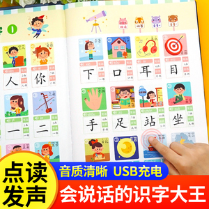 象形识字书会说话的识字大王手指点读发声书儿童学习汉字2000幼儿