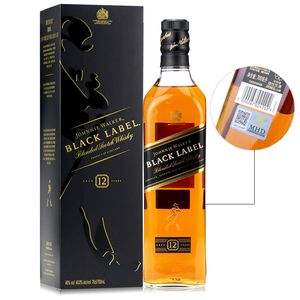 洋酒尊尼获加John Walker 黑方威士忌 黑牌12年调配型苏格兰700ml