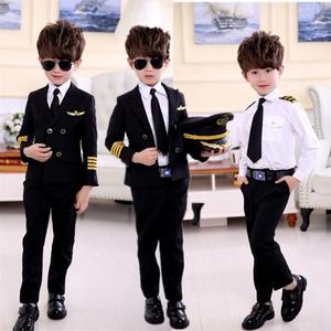 儿童小空姐空军空少服装男童飞行员制服男女童少儿机长表演出套装