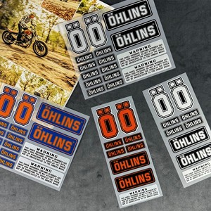 OHLINS反光贴纸摩托车改装减震器贴花欧林斯欧老师避震镭射贴画