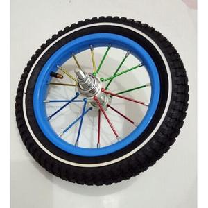 儿童自行车车圈钢圈彩辐条12寸14寸16寸18寸20寸前轮带内外胎飞轮