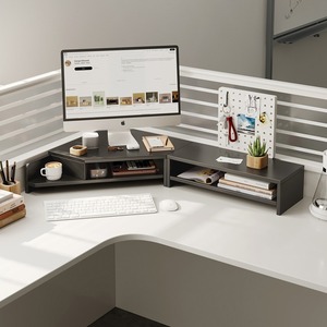 洞窝耐家电脑增高架带洞洞板台式桌面收纳显示器支架办公桌置物架
