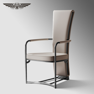 轻奢茶椅主人椅别墅客厅高级感客人椅设计师不锈钢新中式茶台椅子