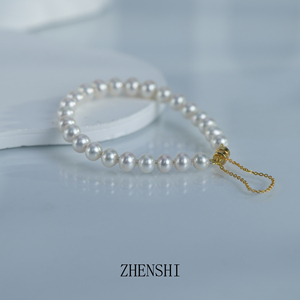 珍氏珠宝 淡水珍珠手链正圆强光 S925银轻奢高级感天然珍珠手串