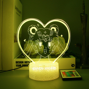 跨境美少女战士月野兔周边3D小夜灯卧室床头桌面摆件灯送女孩礼物