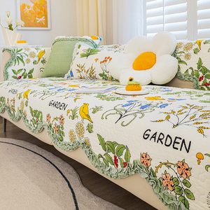 韩式花园全棉沙发垫碎花沙发盖布田园风小清新坐垫现代沙发坐垫子