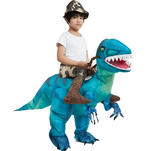 万圣节儿童服装搞笑动物坐骑装扮道具服迅猛霸王龙小恐龙充气衣服