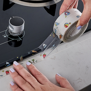 厨房美缝贴防水防污防发霉门地缝家用水槽防油卫生间灶台挡水条贴