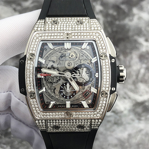 二手正品宇舶酒桶大爆炸系列钛金属后镶钻镂空表盘机械手表男42mm