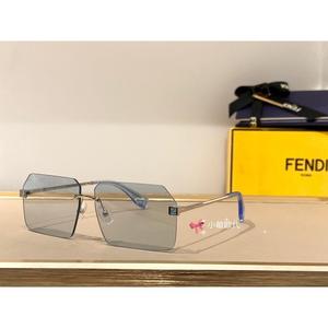 FENDI/芬迪23新款无边框方形老花男女同款简约太阳眼镜百搭墨镜