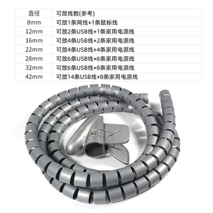 套管固定器缠绕管管理电线线线管保护管束防咬集线器包线