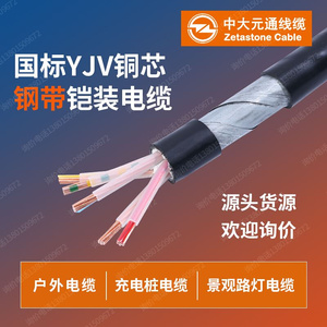 中大元通YJ V22电缆23 芯10 146 2225 35平装方铜芯电线铠电力电