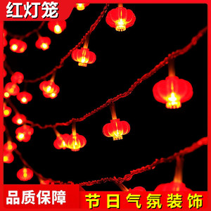 节日气氛装饰小灯笼串插电彩灯闪灯串灯满天星春节家用过年红灯笼