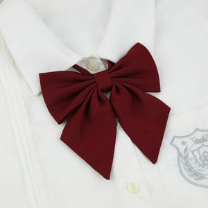 酒红色领结学院风纯色女生JK制服日系校服配件水手服学士服毕业季