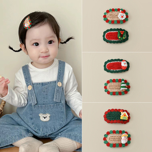 圣诞宝宝发夹刘海BB夹子婴儿边夹头饰婴幼儿发卡儿童卡子女童发饰