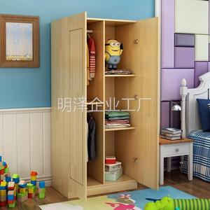 衣柜儿童木质实木简约现代2门两门柜单人门松木小型双开木质衣橱