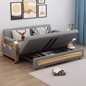 林氏木业沙发床多功能可折叠坐卧两用客厅出租房推拉小户型沙发床