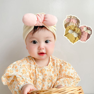 婴儿帽子女宝宝新款春季婴幼儿女童头巾帽棉质可爱春秋新生儿胎帽