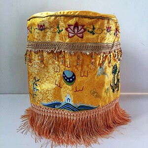 00lgd9518淘宝厂家直销1米两层莲花双龙戏珠黄凉伞龙皇娘伞皇帝出巡