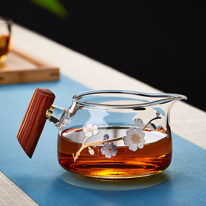 日本进口无印良品玻璃公道杯加厚耐热高档茶滤网套装茶海过滤泡茶