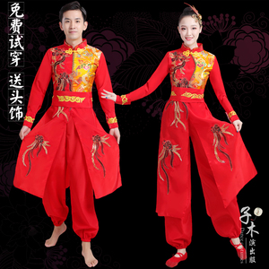 新款套装打鼓服演出服女中国风锣鼓队水鼓舞服装夏季喜庆秧歌舞蹈