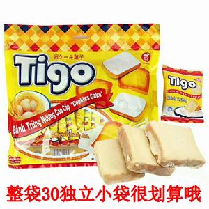 越南进口越贡tigo面包干300g饼干牛奶鸡蛋白巧克力网红零食包邮