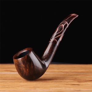 江陵石楠木烟斗男士老式彩色亚克力烟嘴过滤烟草专用手工旱烟烟具