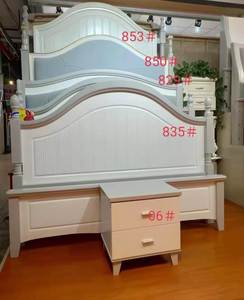 美式全实木床现代简约儿童田园主卧白色床头单卖厂直销床尾板定制