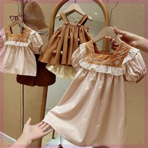 品巴拉巴拉促销女童韩版洋气短袖娃娃衫裙2023夏季新款小女孩刺绣