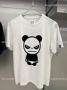 你好熊猫 Hipanda winnie潮牌专柜 情侣男女 经典绒面熊猫T恤