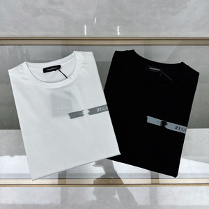 欧美潮牌zzegna杰尼亚经典字母胶印圆领t恤短袖上衣打底衫男女款