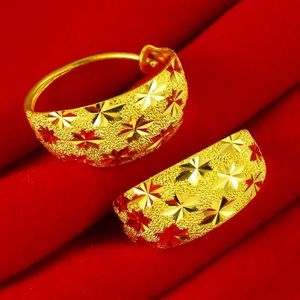泰国沙金精品耳坠耳圈黄金色流行不掉色女送妈妈婆婆老人礼物耳环