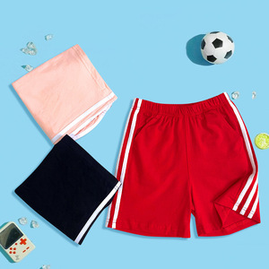 三条杠儿童红色短裤女童男童短裤夏季外穿小学生校服裤子