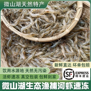 微山湖淡水小河虾野新鲜生鲜活的大号青虾速冻小草虾鱼食醉虾土虾