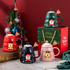 创意圣诞杯高颜值陶瓷杯送礼实用礼品马克杯圣诞节礼盒套装小礼物