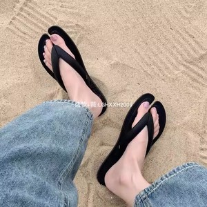 香港代购MM6马吉拉tabi分趾拖鞋女人字拖外穿沙滩平底夹脚男凉拖
