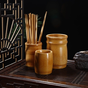 竹木质筷子筒家用沥水竹子筷笼竹快子桶竹签筒餐厅饭店商用定制
