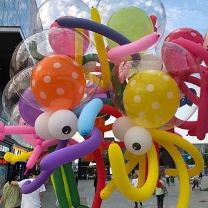 章鱼气球风筝线气球背带娃娃章鱼气球网红波波球(飘空气体自备)