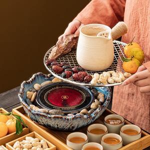 秦艺围炉煮茶家用室内全套罐罐茶煮茶器具网红电陶炉陶壶烤奶茶壶