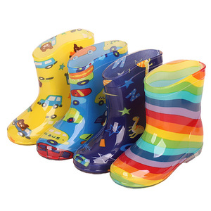 女童外贸出口日本可爱学生水靴男童雨靴宝宝水鞋恐龙雨鞋儿童