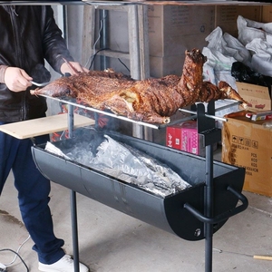 烤全羊炉子烧烤车加厚户外家用烤乳猪的架子碳烤箱翻转烤羊腿羊排