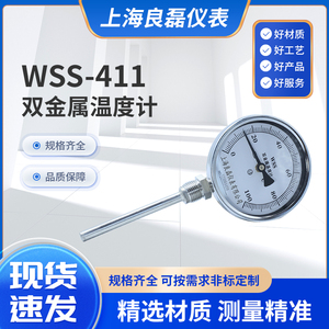 WSS-411/401双金属温度计径轴向不锈钢锅炉管道高压水温度表工业