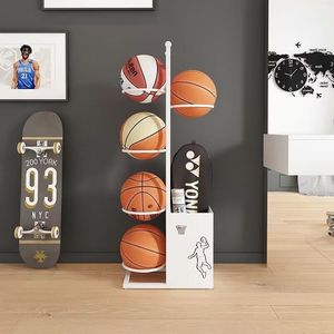 铁艺摆饰篮球足球收纳架框靠墙家用室内运动球拍摆放架乒乓球架子