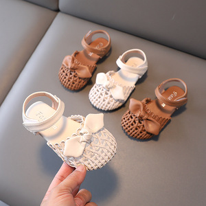 回力女童包头凉鞋编织外贸2024年夏季新款时尚镂空小童宝宝鞋子品