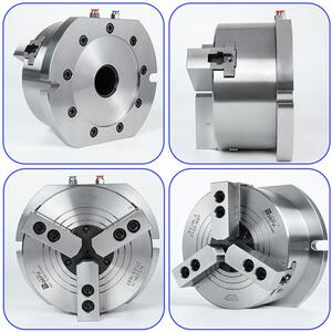 中空立式气动卡盘三爪kl160/200/250/45681012寸钻铣床攻丝机全钢