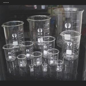 实验量杯带刻度钢化玻璃500ml50ml烧杯加厚玻璃医用刻度杯