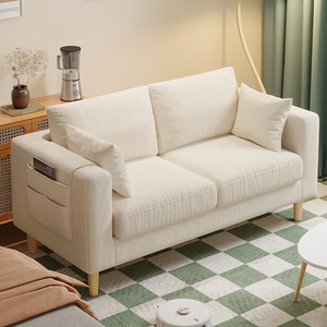 布艺沙发客厅出租房卧室新款双人沙发简约现代网红单人小户型沙发