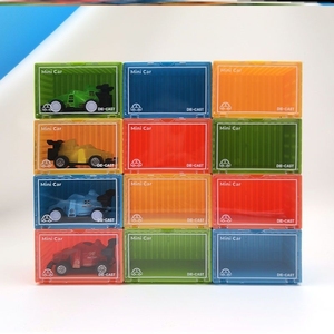 集装箱收纳盒集装箱小车收纳盒透明展示盒多美卡合柜1:64玩具小汽