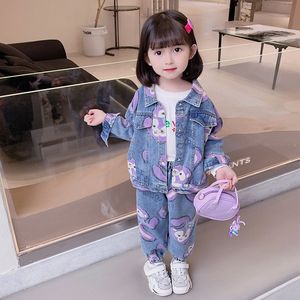 韩系女童牛仔套装秋季宝宝外套2023新款网红牛仔裤女宝宝两件套洋