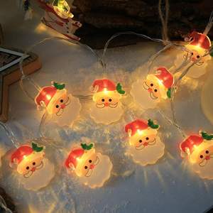 跨境LED彩灯圣诞老人雪人挂件灯串圣诞节户外气氛装饰灯串